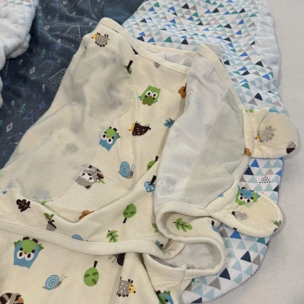 SwaddleMe Adjustable Baby Swaddle Wrap Bundle Kids Large Blue Green Lot of 5 5pk